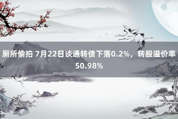 厕所偷拍 7月22日谈通转债下落0.2%，转股溢价率50.98%