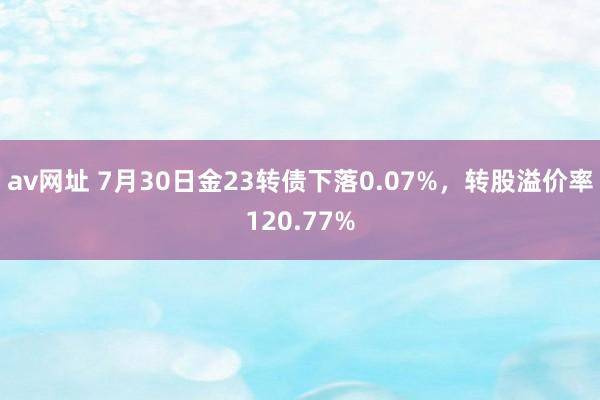 av网址 7月30日金23转债下落0.07%，转股溢价率120.77%