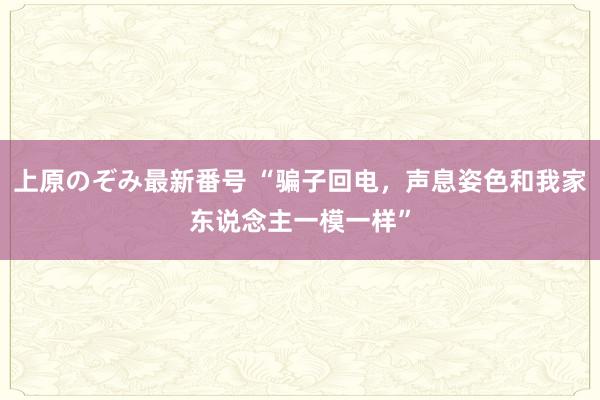 上原のぞみ最新番号 “骗子回电，声息姿色和我家东说念主一模一样”