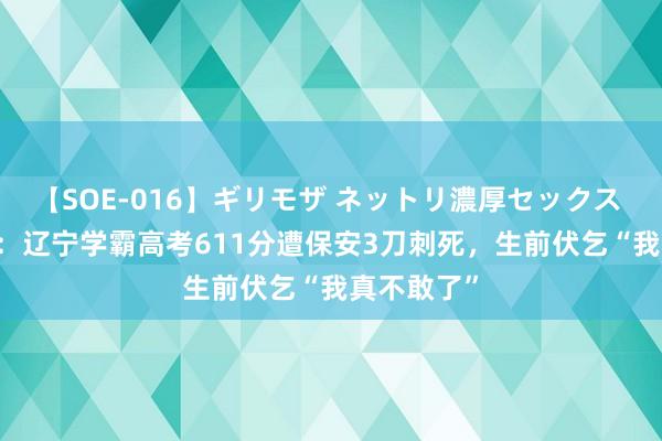 【SOE-016】ギリモザ ネットリ濃厚セックス Ami 回归：辽宁学霸高考611分遭保安3刀刺死，生前伏乞“我真不敢了”