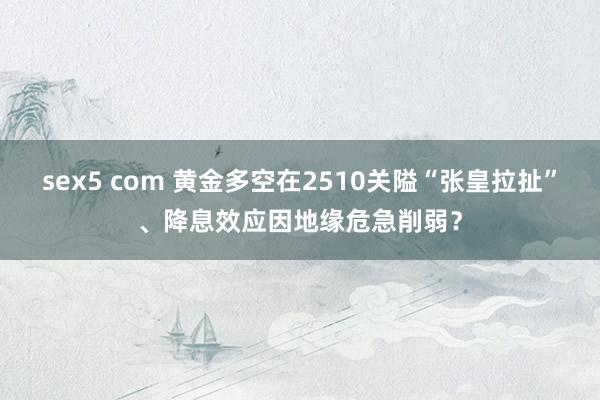 sex5 com 黄金多空在2510关隘“张皇拉扯”、降息效应因地缘危急削弱？