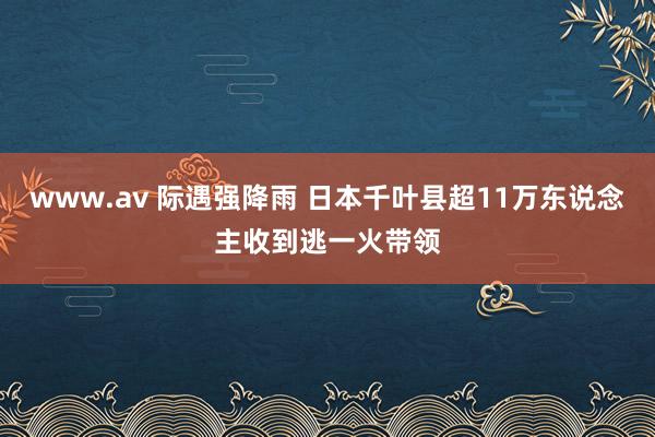 www.av 际遇强降雨 日本千叶县超11万东说念主收到逃一火带领