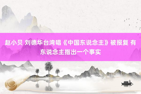 赵小贝 刘德华台湾唱《中国东说念主》被报复 有东说念主指出一个事实